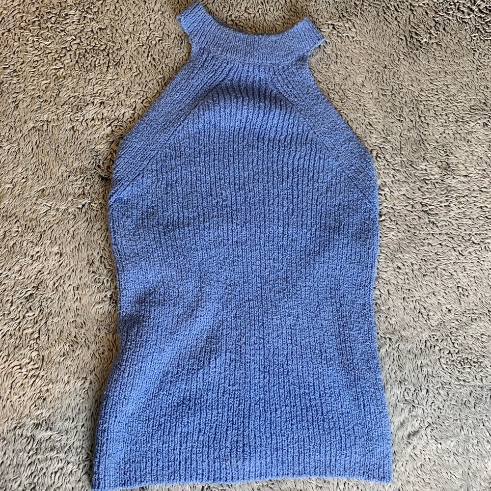 Blue Knitted Halter Top - never worn